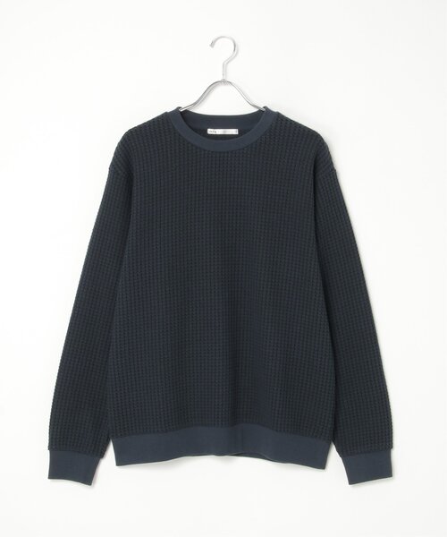 ikka（イッカ）の「ビッグワッフルクルーネックプルオーバー（スウェット・メンズ・ネイビー/グレー/ベージュ/オリーブ/ブラック・XL/L/M/S）」の18枚目の写真