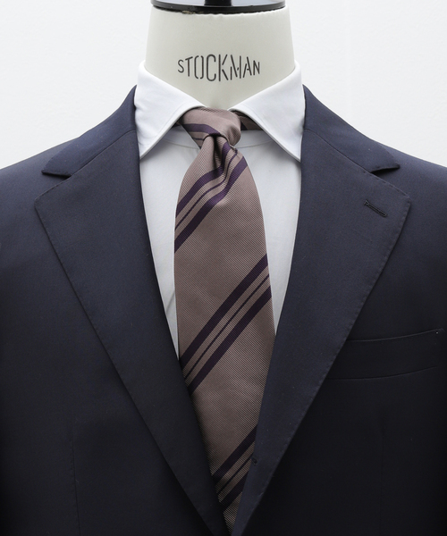 EDIFICE（エディフィス）の「AX トリプルストライプタイ（ネクタイ・メンズ・ネイビー/グレー・FREE）」の2枚目の写真