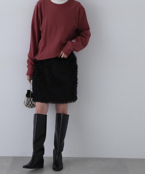 N.（N. Natural Beauty Basic）（エヌエヌナチュラルビューティーベーシック）の「◆モケモケフェザーミニスカート（スカート・メンズ・クリーム/ブラック・MEDIUM）」の10枚目の写真