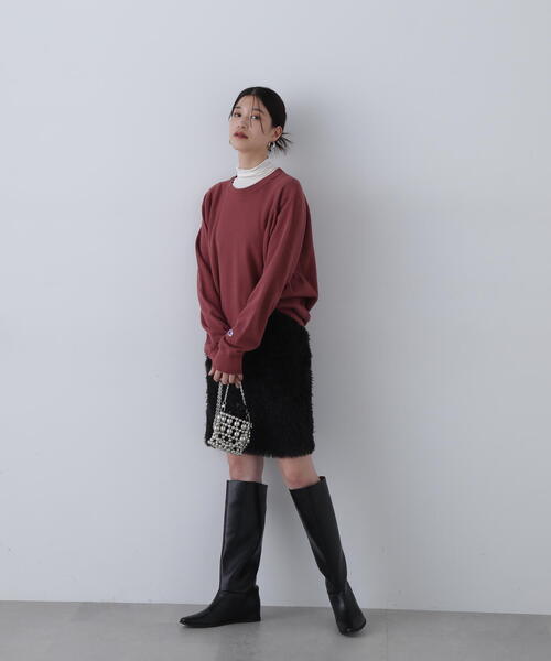 N.（N. Natural Beauty Basic）（エヌエヌナチュラルビューティーベーシック）の「◆モケモケフェザーミニスカート（スカート・メンズ・クリーム/ブラック・MEDIUM）」の11枚目の写真