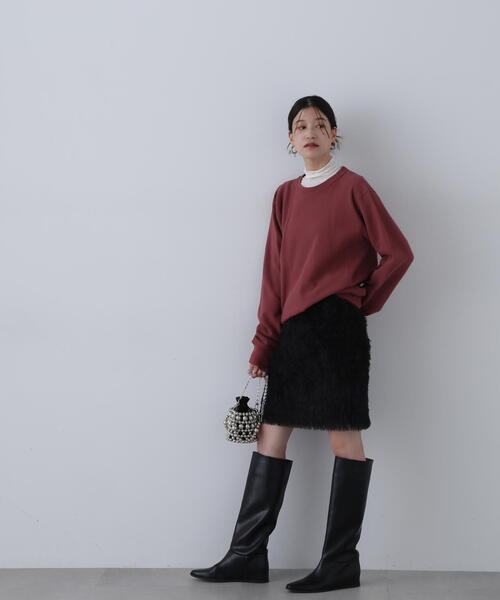 N.（N. Natural Beauty Basic）（エヌエヌナチュラルビューティーベーシック）の「◆モケモケフェザーミニスカート（スカート・メンズ・クリーム/ブラック・MEDIUM）」の12枚目の写真