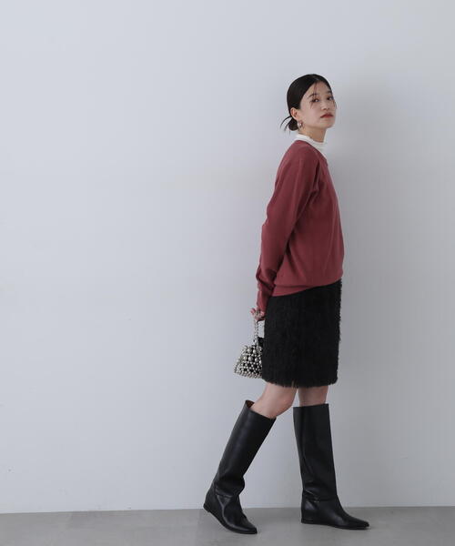 N.（N. Natural Beauty Basic）（エヌエヌナチュラルビューティーベーシック）の「◆モケモケフェザーミニスカート（スカート・メンズ・クリーム/ブラック・MEDIUM）」の13枚目の写真