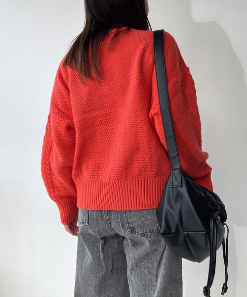 AS KNOW AS plus（アズノゥアズプラス）の「◇リサイクルヤーンニットプルオーバー（ニット/セーター・レディース・グリーン/レッド/ブルー/杢グレー・FREE）」の16枚目の写真