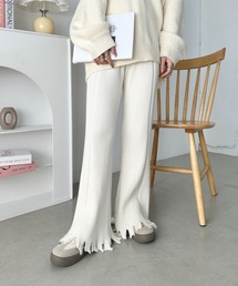 CLEA | 裾フリンジリブニットパンツ(その他パンツ)