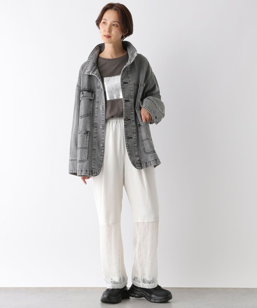 LEPSIM(レプシィム)の「切り替えレースパンツ 138300(その他パンツ・レディース・ブラック/オフホワイト・FREE)」の6枚目の写真