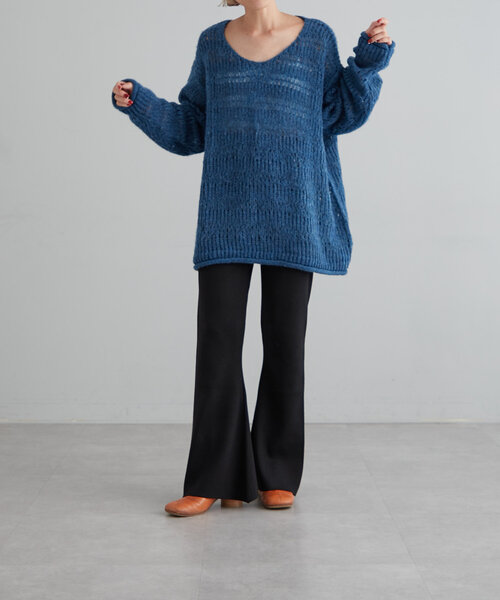 【セール】ニットセミフレアーパンツ（その他パンツ）｜earthy（アーシー）