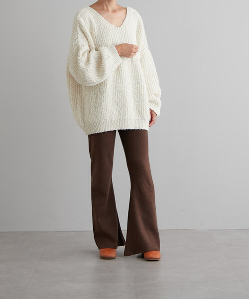 【セール】ニットセミフレアーパンツ（その他パンツ）｜earthy（アーシー）