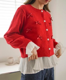 セール】flower｜フラワーのトップス（レッド/赤色系・リボン）通販