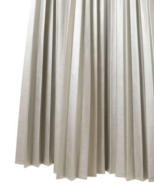 AMERICAN HOLIC（アメリカンホリック）の「フェイクレザープリーツスカート（スカート・レディース・シルバー/ブラック・M/L）」の3枚目の写真