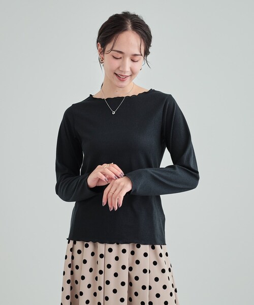 Cutie Blonde(キューティーブロンド)の「◆【高レビュー】1枚でもインナーでも きらきらメロウテレコトップス(Tシャツ/カットソー・レディース・ベージュ/ホワイト系/ブラック・01/02/03/04)」の8枚目の写真