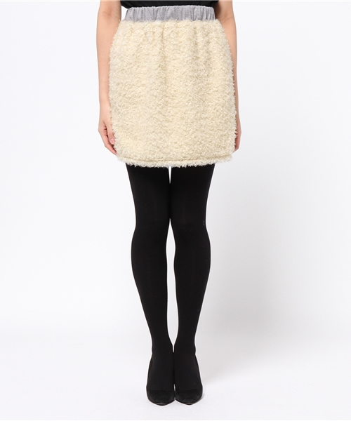 natural couture（ナチュラルクチュール）の「【natural couture NICE CLAUP】ボアタイトスカート（スカート・レディース・ネイビー/グレー/ベージュ・FREE）」の4枚目の写真