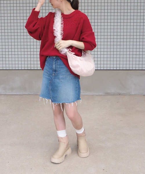 minia（ミニア）の「厚底スノーブーツ / 厚底ブーツ（ブーツ・レディース・ベージュ/ブラック・L/M/S）」の5枚目の写真