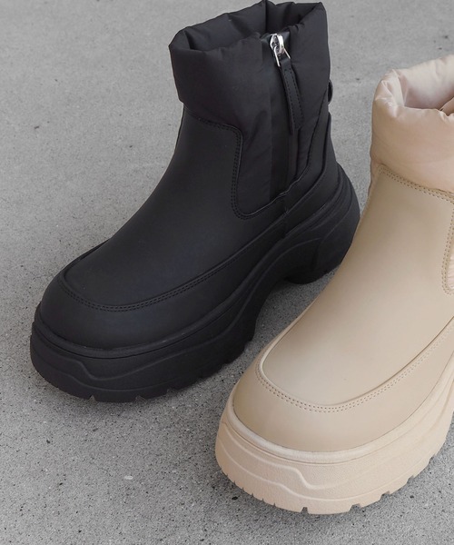 minia（ミニア）の「厚底スノーブーツ / 厚底ブーツ（ブーツ・レディース・ベージュ/ブラック・L/M/S）」の16枚目の写真