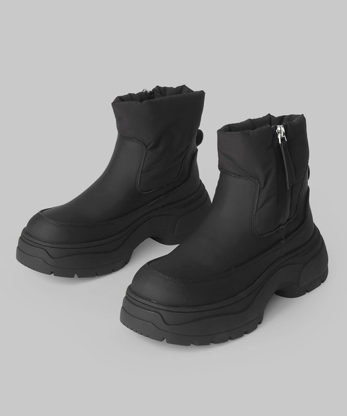 minia（ミニア）の「厚底スノーブーツ / 厚底ブーツ（ブーツ・レディース・ベージュ/ブラック・L/M/S）」の10枚目の写真