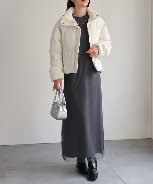 sakishimatokyo(サキシマトーキョー)の「チュールドッキングワンピース/ランタンスリーブ/秋冬(ワンピース・レディース・ブラック/グレー・LARGE/MEDIUM)」の10枚目の写真