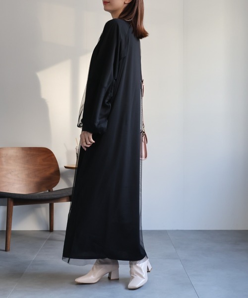 sakishimatokyo(サキシマトーキョー)の「チュールドッキングワンピース/ランタンスリーブ/秋冬(ワンピース・レディース・ブラック/グレー・LARGE/MEDIUM)」の13枚目の写真