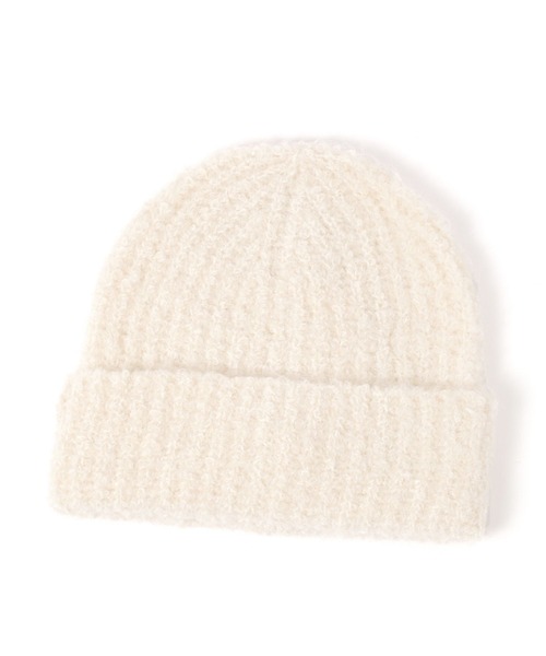LAKOLE（ラコレ）の「シャギーニットワッチ / 140058（ニットキャップ/ビーニー・レディース・ライトグレー/オフホワイト/グレー/セージグリーン・FREE）」の2枚目の写真