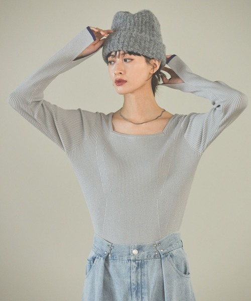 LAKOLE（ラコレ）の「シャギーニットワッチ / 140058（ニットキャップ/ビーニー・レディース・ライトグレー/オフホワイト/グレー/セージグリーン・FREE）」の5枚目の写真