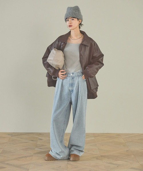 LAKOLE（ラコレ）の「シャギーニットワッチ / 140058（ニットキャップ/ビーニー・レディース・ライトグレー/オフホワイト/グレー/セージグリーン・FREE）」の7枚目の写真