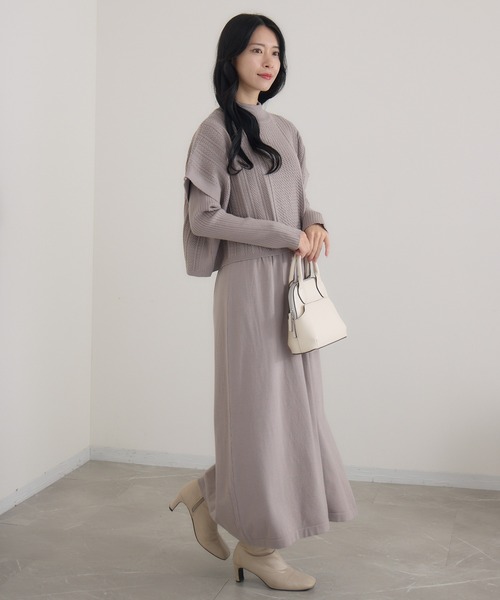 KATHARINE ROSS（キャサリンロス）の「【Pillini/ピリーニ】細ケーブルトップス×ニットワンピース（ワンピース・レディース・ブラック/グレイッシュベージュ/ブルー・MEDIUM）」の15枚目の写真