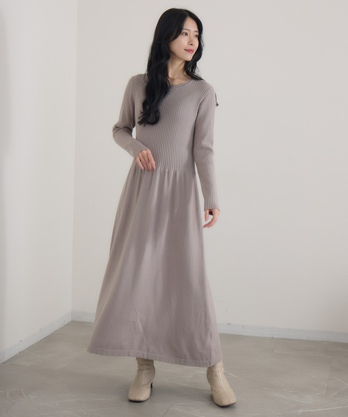 KATHARINE ROSS（キャサリンロス）の「【Pillini/ピリーニ】細ケーブルトップス×ニットワンピース（ワンピース・レディース・ブラック/グレイッシュベージュ/ブルー・MEDIUM）」の18枚目の写真