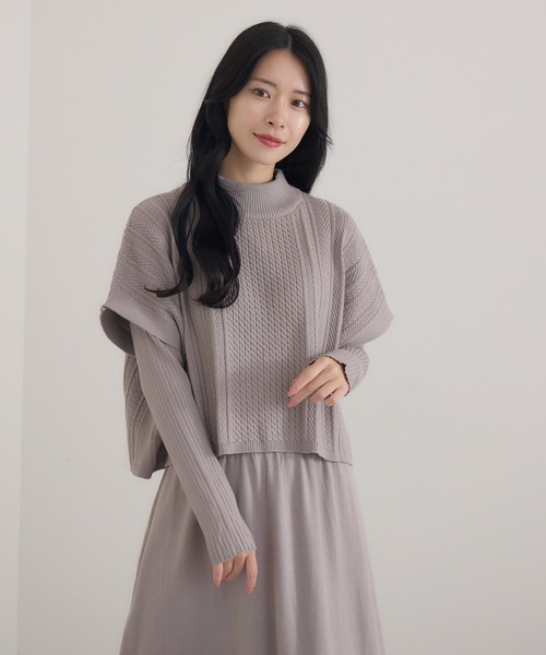 KATHARINE ROSS（キャサリンロス）の「【Pillini/ピリーニ】細ケーブルトップス×ニットワンピース（ワンピース・レディース・ブラック/グレイッシュベージュ/ブルー・MEDIUM）」の11枚目の写真