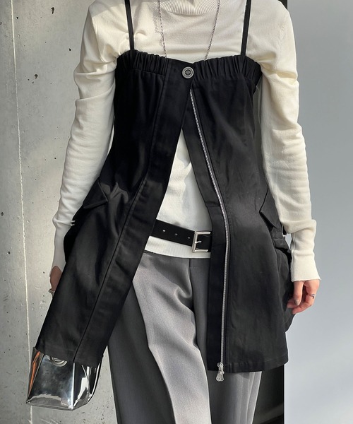 ［CHIGNON］トレンドの後ろ姿まで可愛い ビスチェサロペット　黒 綺麗め気分なサロペット – ONE PEACE ONLINE