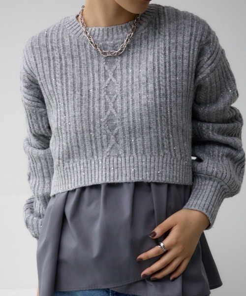 スパンコールニットトップス（ニット/セーター）｜AZUL BY MOUSSY