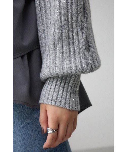MOUSSY◆ニット・セーター(厚手)/2/アクリル/GRY AZUL BY MOUSSY | モールヤーン2ウェイシンプルニットトップス