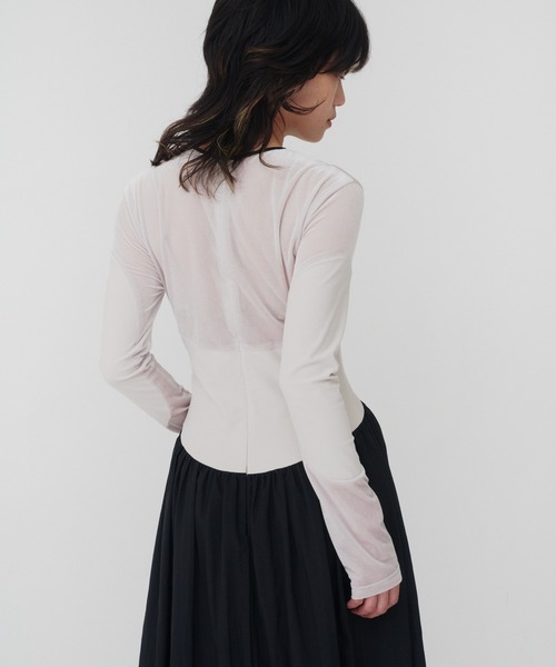 THINGS THAT MATTER(シングス ザット マター)の「VELOR SWITCHING GATHER DRESS / ベロアスイッチングギャザードレス(ワンピース・レディース・ブラック/アイボリー・FREE)」の20枚目の写真
