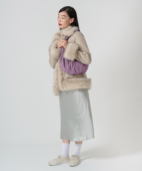 TINA：JOJUN（ティーナジョジュン）の「フェイクスエード サークルハンドバッグ TINA：JOJUN（ハンドバッグ・レディース・パープル/ブラウン・F）」の12枚目の写真