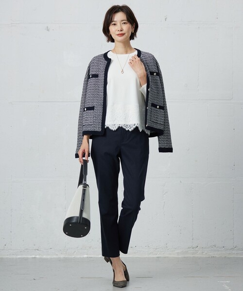 J.PRESS Ladies(J.プレス レディス)の「【WEB限定カラーあり・洗える】RACY DECOR ニット(ニット/セーター・レディース・ネイビー系/ライトグレー系/ホワイト系・SMALL)」の8枚目の写真