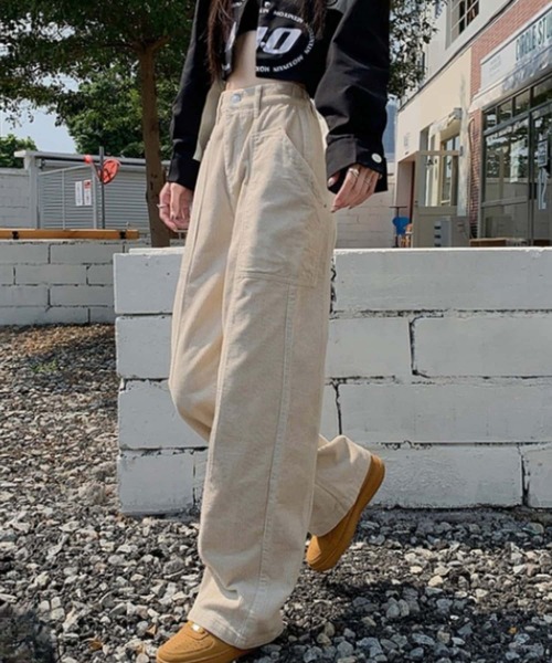 MAISON DE THERESE（メゾン ド テレーズ）の「コールテン　ハイウエストストレートパンツ（その他パンツ・レディース・ブラック/アイボリー/ブラウン・S/M/L）」の2枚目の写真