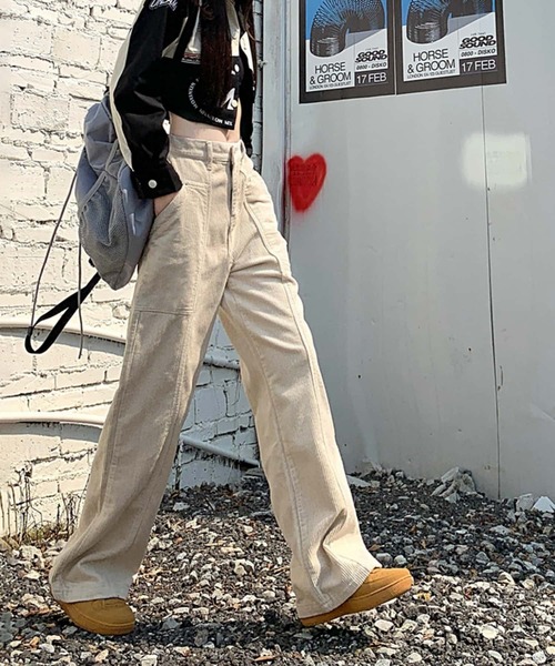 MAISON DE THERESE（メゾン ド テレーズ）の「コールテン　ハイウエストストレートパンツ（その他パンツ・レディース・ブラック/アイボリー/ブラウン・S/M/L）」の5枚目の写真