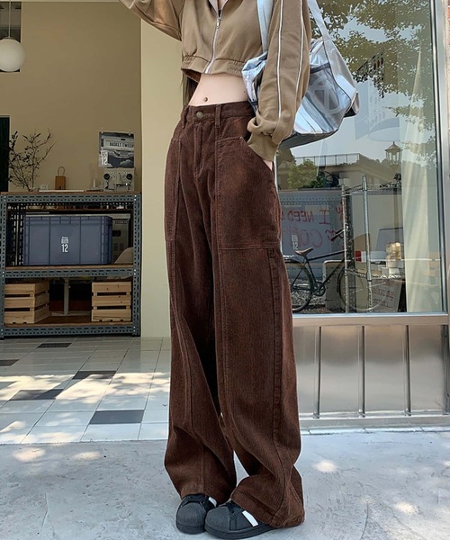 MAISON DE THERESE（メゾン ド テレーズ）の「コールテン　ハイウエストストレートパンツ（その他パンツ・レディース・ブラック/アイボリー/ブラウン・S/M/L）」の16枚目の写真