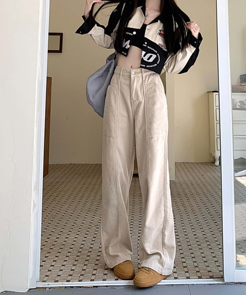 MAISON DE THERESE（メゾン ド テレーズ）の「コールテン　ハイウエストストレートパンツ（その他パンツ・レディース・ブラック/アイボリー/ブラウン・S/M/L）」の13枚目の写真