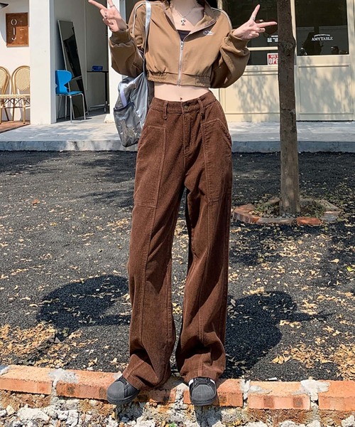 MAISON DE THERESE（メゾン ド テレーズ）の「コールテン　ハイウエストストレートパンツ（その他パンツ・レディース・ブラック/アイボリー/ブラウン・S/M/L）」の20枚目の写真