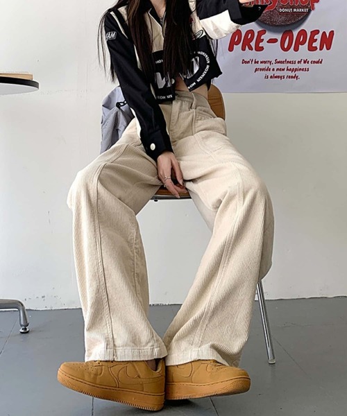 MAISON DE THERESE（メゾン ド テレーズ）の「コールテン　ハイウエストストレートパンツ（その他パンツ・レディース・ブラック/アイボリー/ブラウン・S/M/L）」の12枚目の写真