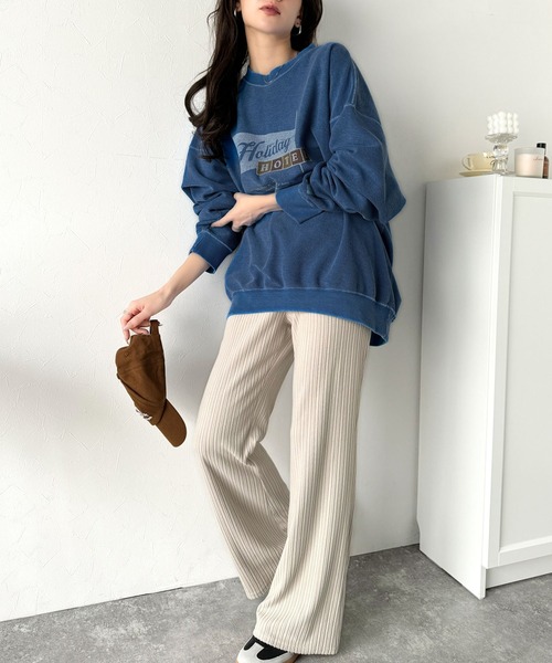 classicalelf(クラシカルエルフ)の「美脚魅せ。ウエストゴム起毛リラックスリブフレアパンツ(その他パンツ・レディース・ブラック/モカ/グレイッシュベージュ・X-LARGE/SMALL/MEDIUM/LARGE)」の22枚目の写真
