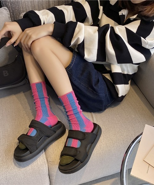 REBALANCE（リバランス）の「ストライプ デザイン ソックス（ソックス/靴下・レディース・B/C/D/E/A・FREE）」の16枚目の写真