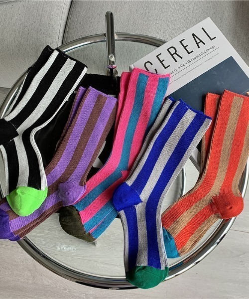REBALANCE（リバランス）の「ストライプ デザイン ソックス（ソックス/靴下・レディース・B/C/D/E/A・FREE）」の17枚目の写真