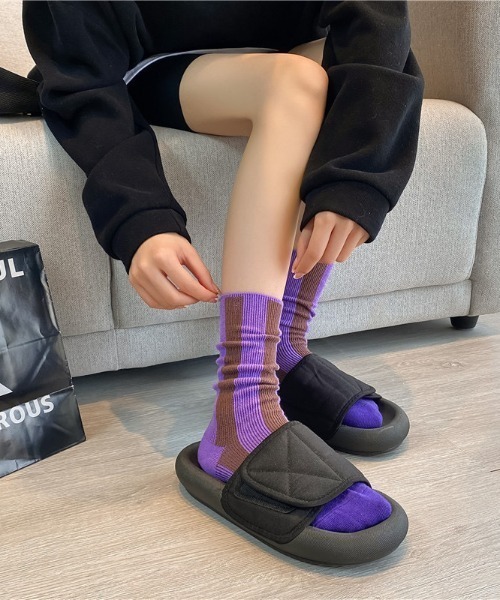 REBALANCE（リバランス）の「ストライプ デザイン ソックス（ソックス/靴下・レディース・B/C/D/E/A・FREE）」の8枚目の写真