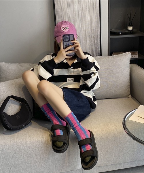 REBALANCE（リバランス）の「ストライプ デザイン ソックス（ソックス/靴下・レディース・B/C/D/E/A・FREE）」の10枚目の写真