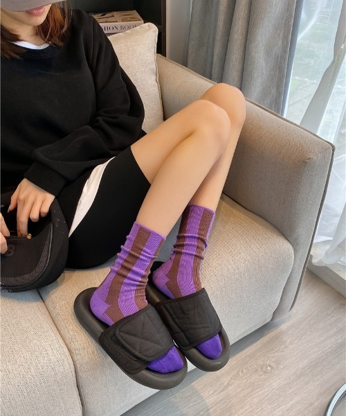 REBALANCE（リバランス）の「ストライプ デザイン ソックス（ソックス/靴下・レディース・B/C/D/E/A・FREE）」の11枚目の写真