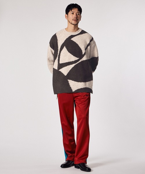 LANVIN en Bleu（ランバンオンブルー）の「【LANVIN en Bleu ESSENTIAL】MESLAY / “マルグリット” インターシャニット（ニット/セーター・メンズ・ワインレッド/グレイッシュベージュ/グレー・MEDIUM/LARGE/X-LARGE）」の18枚目の写真