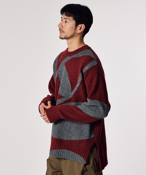 LANVIN en Bleu（ランバンオンブルー）の「【LANVIN en Bleu ESSENTIAL】MESLAY / “マルグリット” インターシャニット（ニット/セーター・メンズ・ワインレッド/グレイッシュベージュ/グレー・MEDIUM/LARGE/X-LARGE）」の21枚目の写真