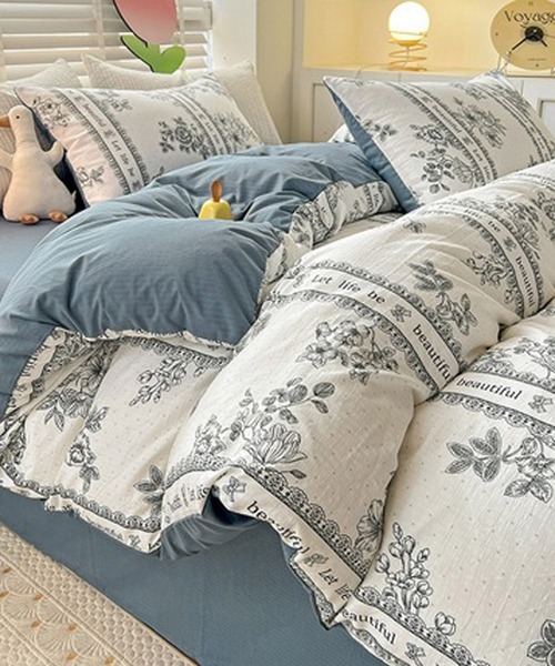 【 somni / ソニ 】 レトロ 花柄 シングル ベッドカバー 枕カバー 寝具4点セット（寝具）｜Mayree（メイリー）