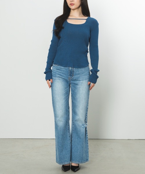 ニット　デニム　カットソー混交　トップス　極美品 KOEISTORE ニット セーター サマーニット レディース ニット