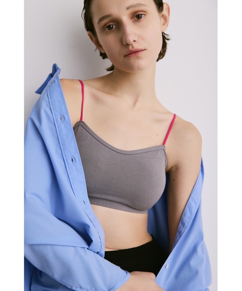 un/neu（アンノイ）の「バイカラーストラップカップ付きインナー（キャミソール・レディース・ブラック/グレー/ブラウン/ホワイト・FREE）」の4枚目の写真