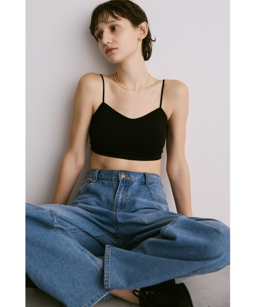 un/neu（アンノイ）の「バイカラーストラップカップ付きインナー（キャミソール・レディース・ブラック/グレー/ブラウン/ホワイト・FREE）」の7枚目の写真